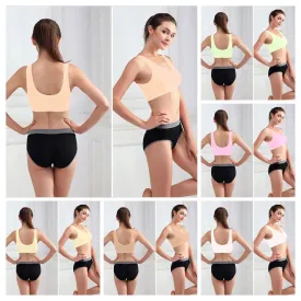 Pack of 3 Stretchable Sports Bra - Aire Bra - 2B-107 - Mix Colours