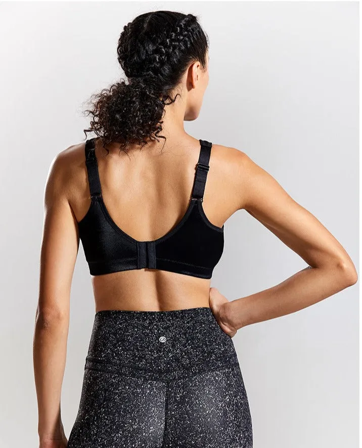 Plus size high impact full cup racerback wireless non-padded sports bra (36-46, C-F)