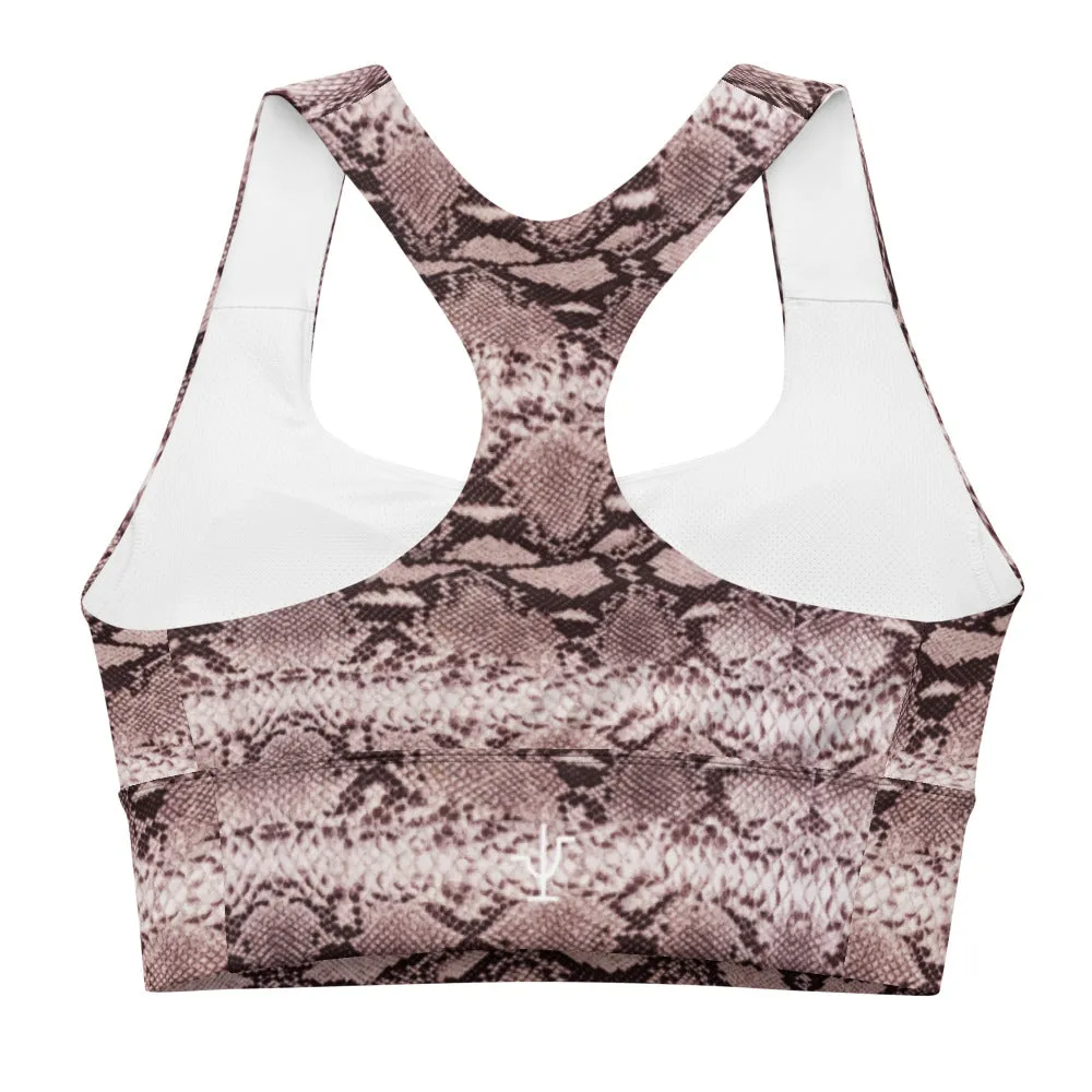 Snake Print Longline sports bra