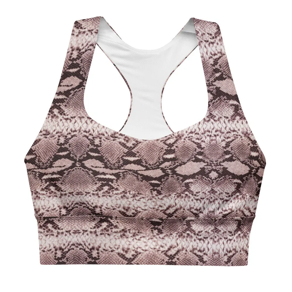 Snake Print Longline sports bra