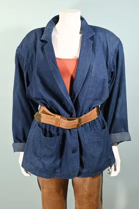 SOLD Vintage 80s Oversized Soft Denim Jacket, Gene Ewing Bis, Deadstock Unworn w/Original Tags O/S