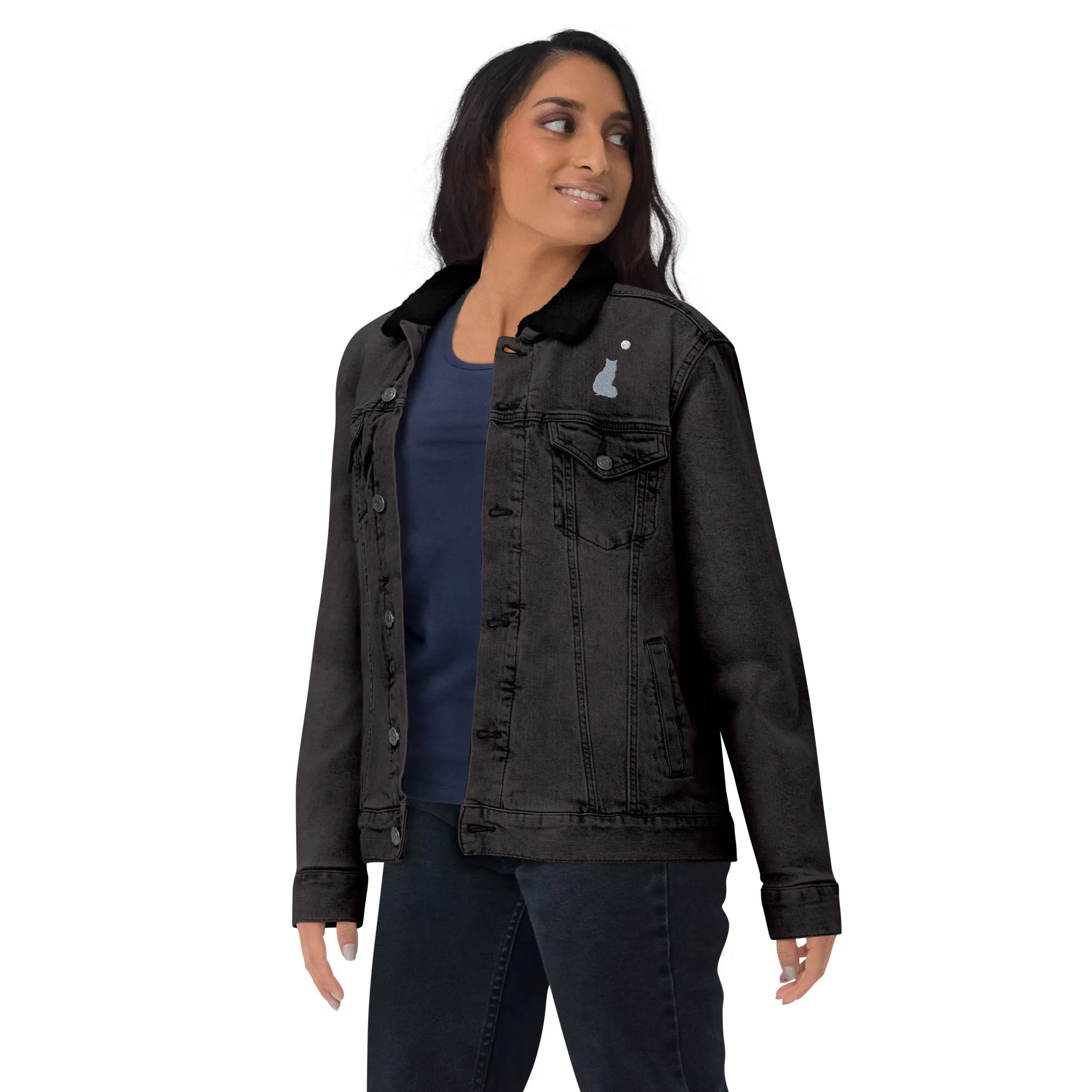STAR GAZING Unisex Denim Sherpa Jacket
