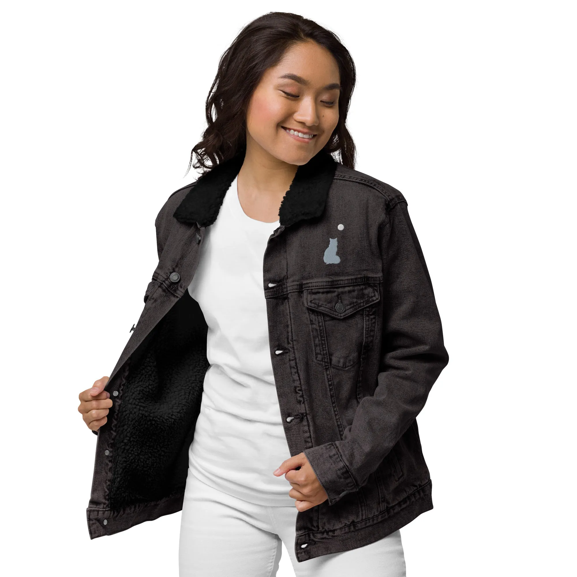 STAR GAZING Unisex Denim Sherpa Jacket