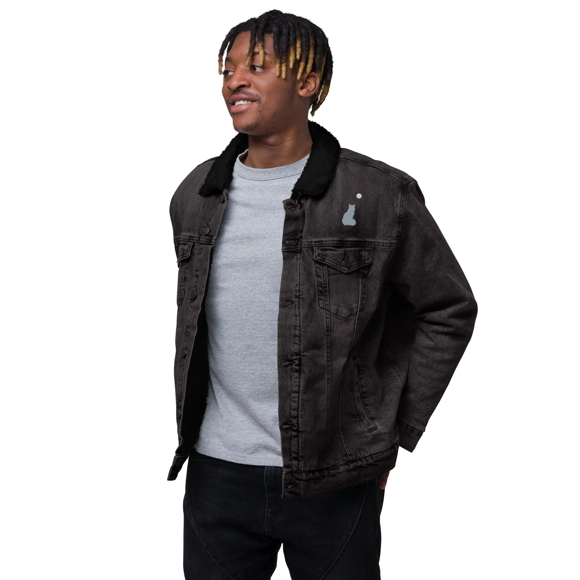 STAR GAZING Unisex Denim Sherpa Jacket