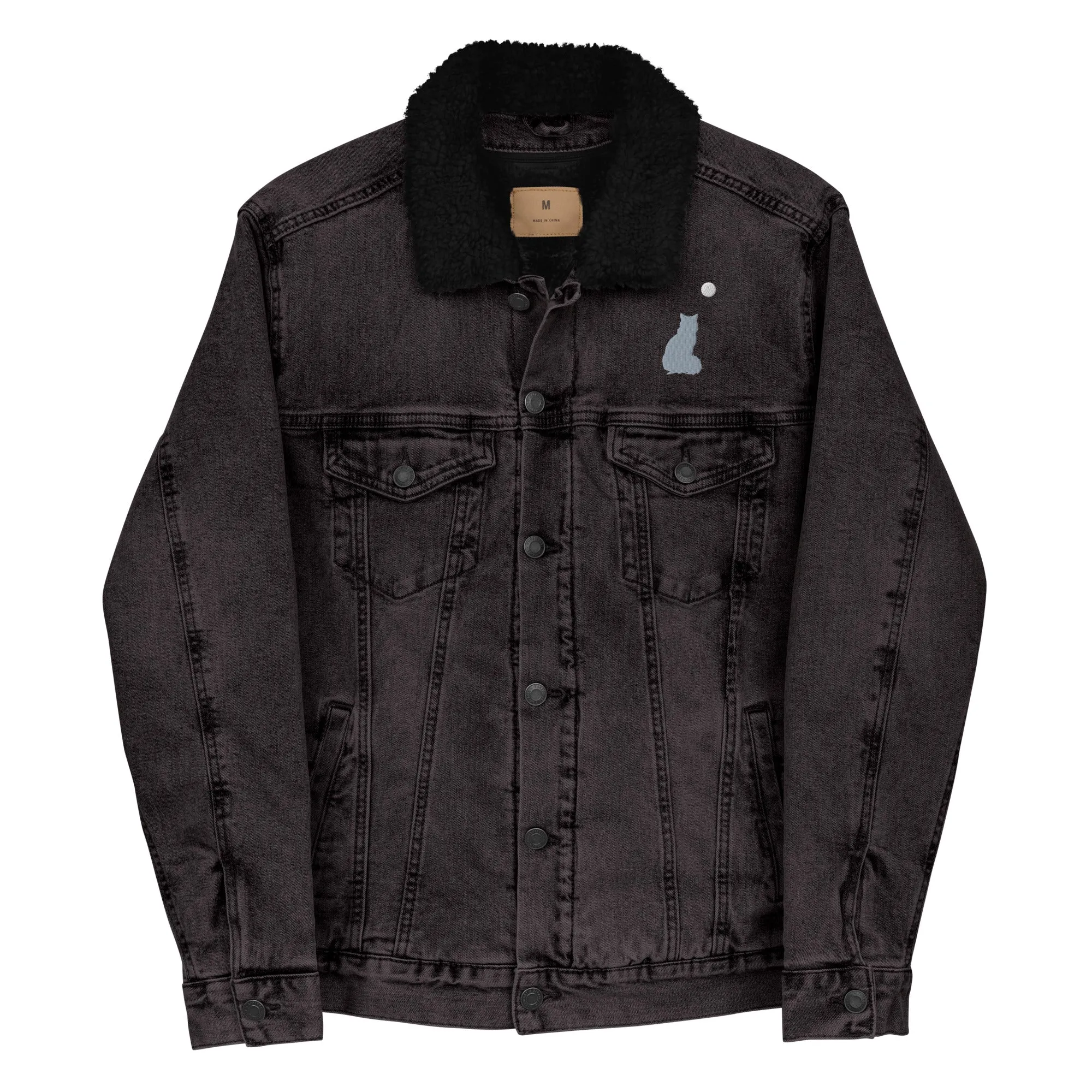 STAR GAZING Unisex Denim Sherpa Jacket