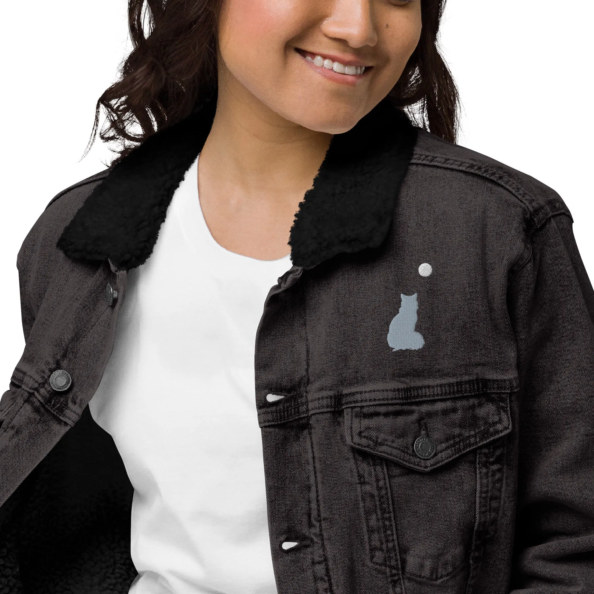 STAR GAZING Unisex Denim Sherpa Jacket
