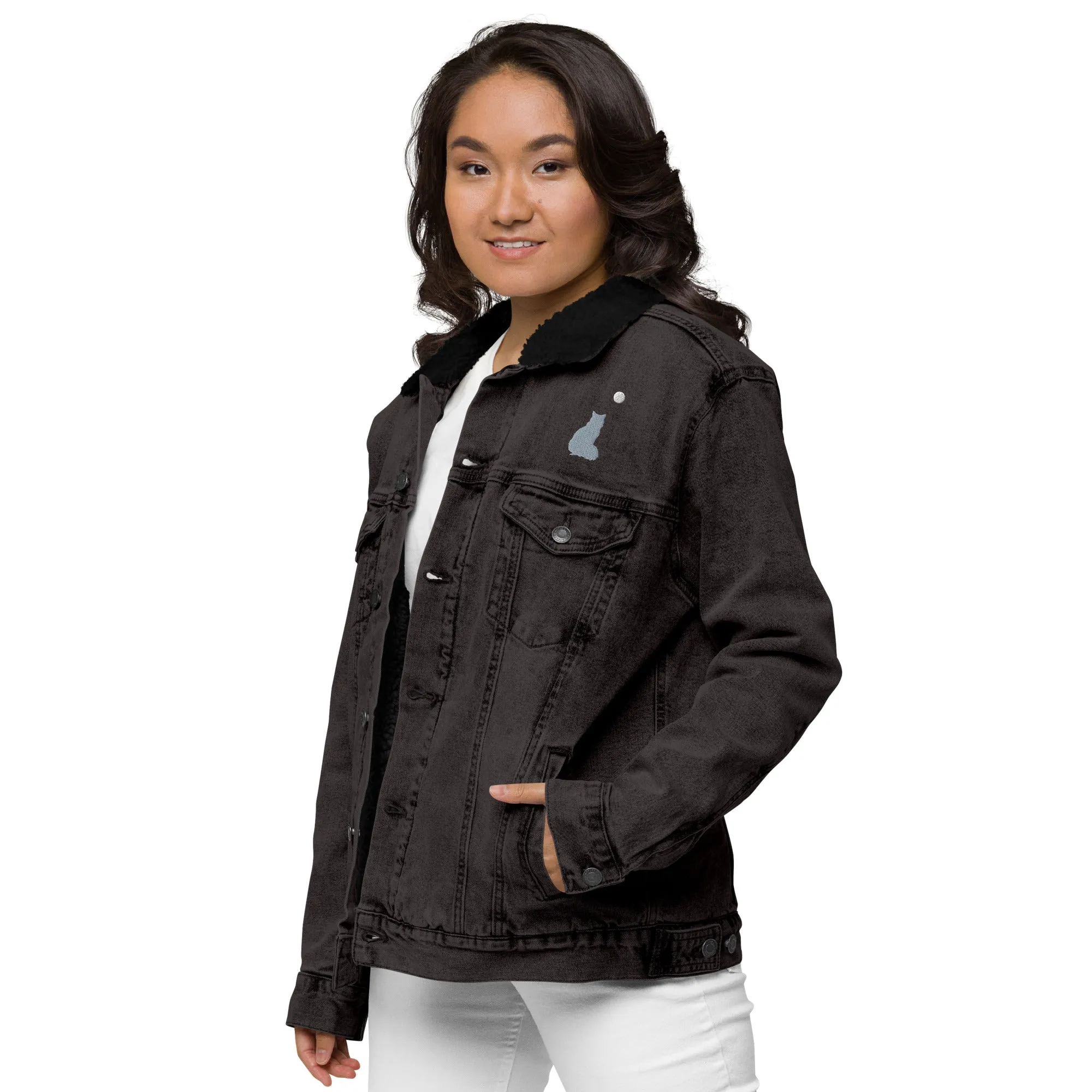STAR GAZING Unisex Denim Sherpa Jacket