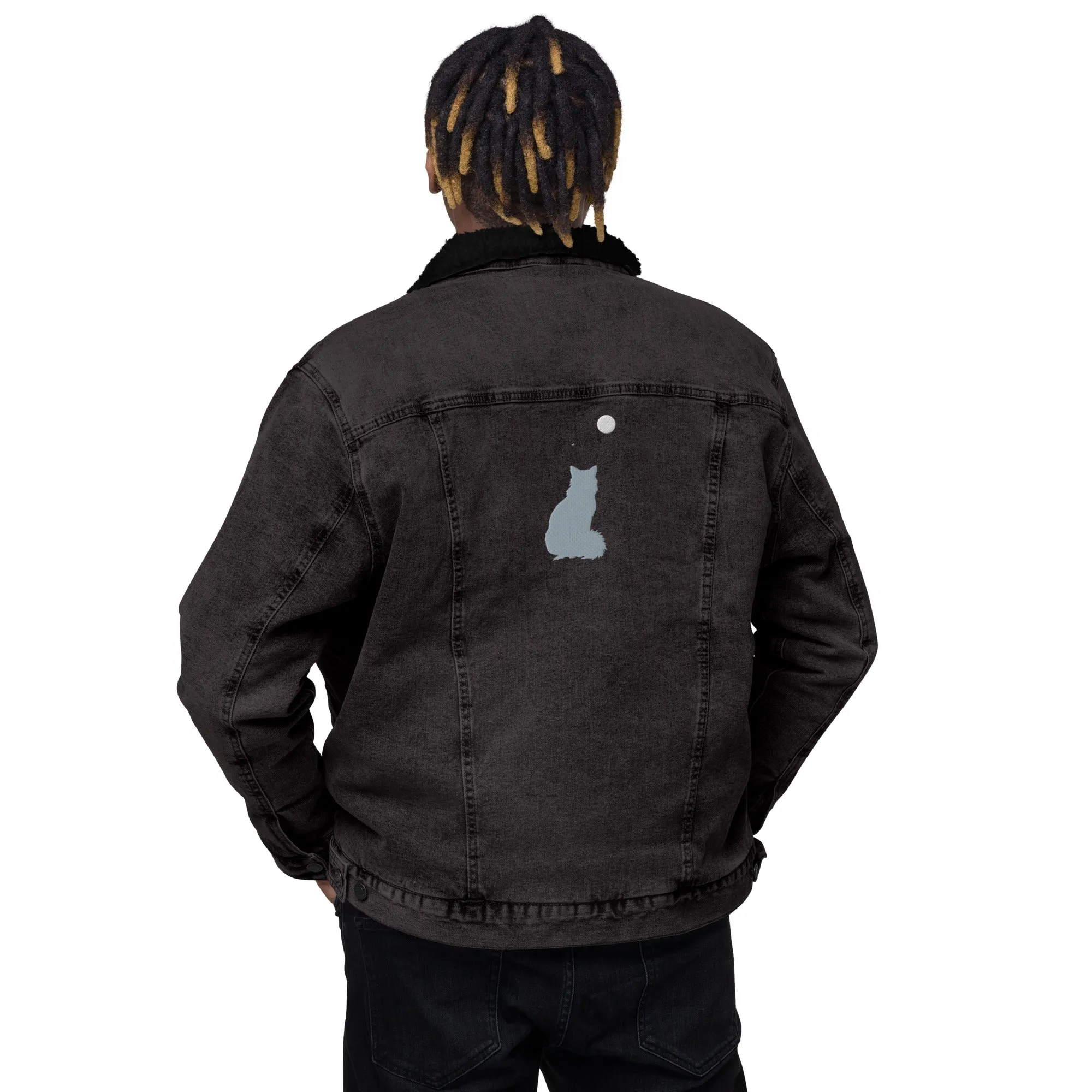 STAR GAZING Unisex Denim Sherpa Jacket