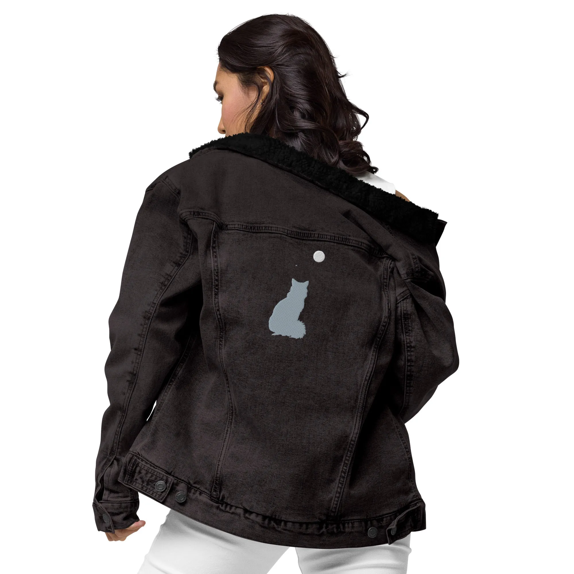 STAR GAZING Unisex Denim Sherpa Jacket