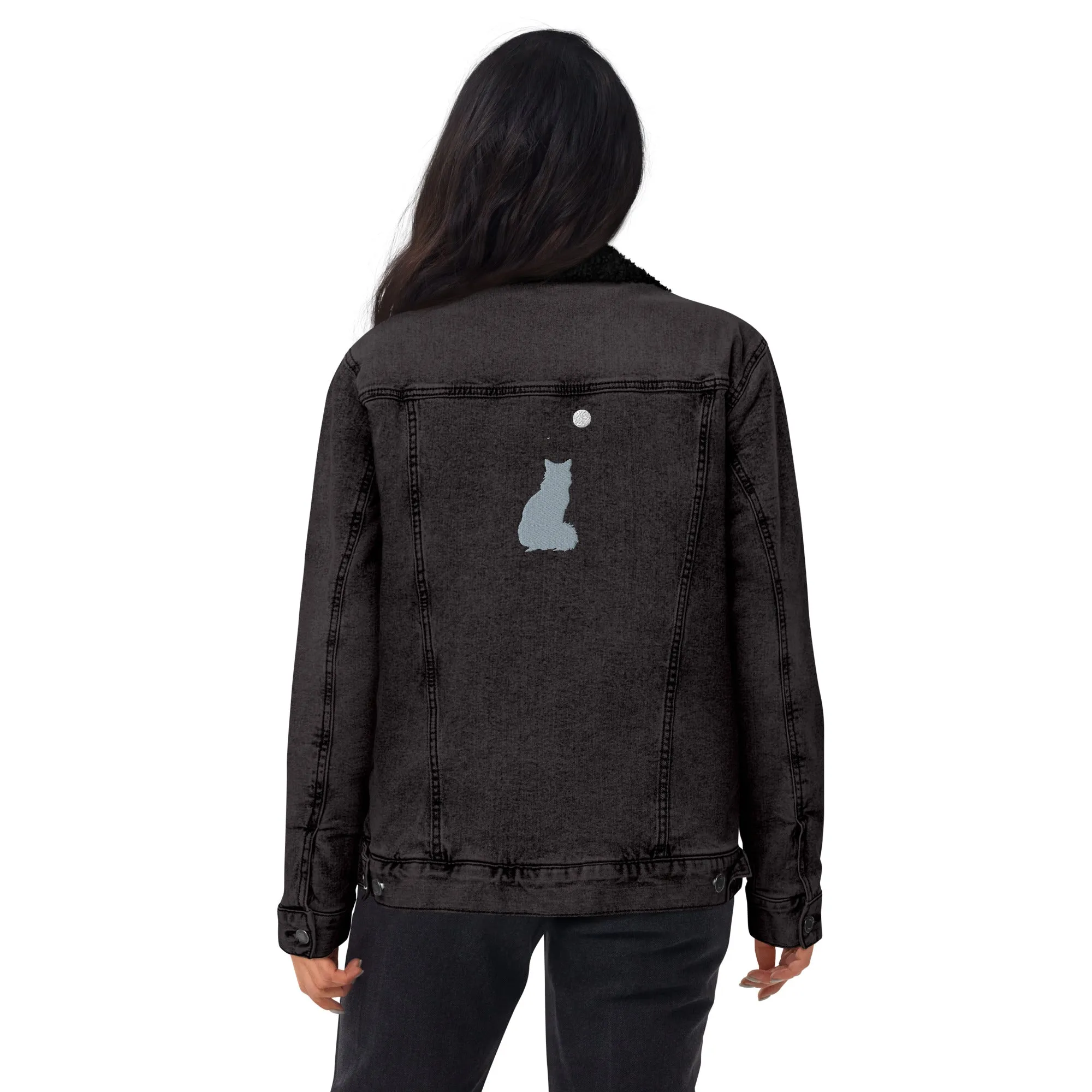 STAR GAZING Unisex Denim Sherpa Jacket
