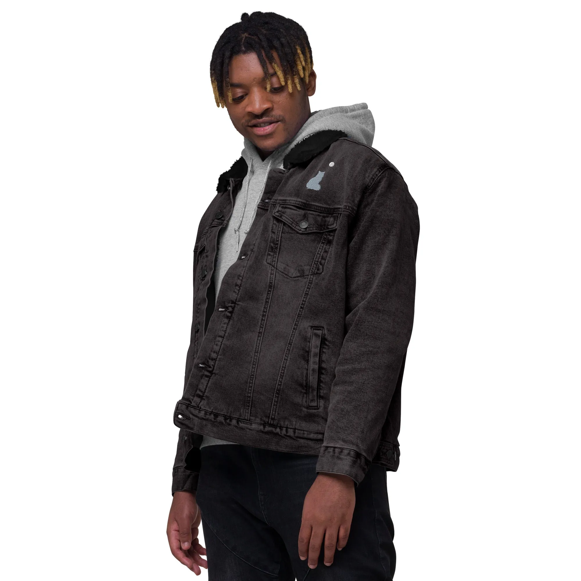 STAR GAZING Unisex Denim Sherpa Jacket
