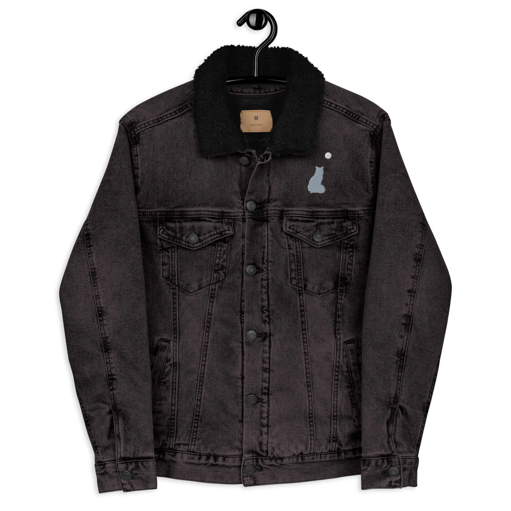 STAR GAZING Unisex Denim Sherpa Jacket