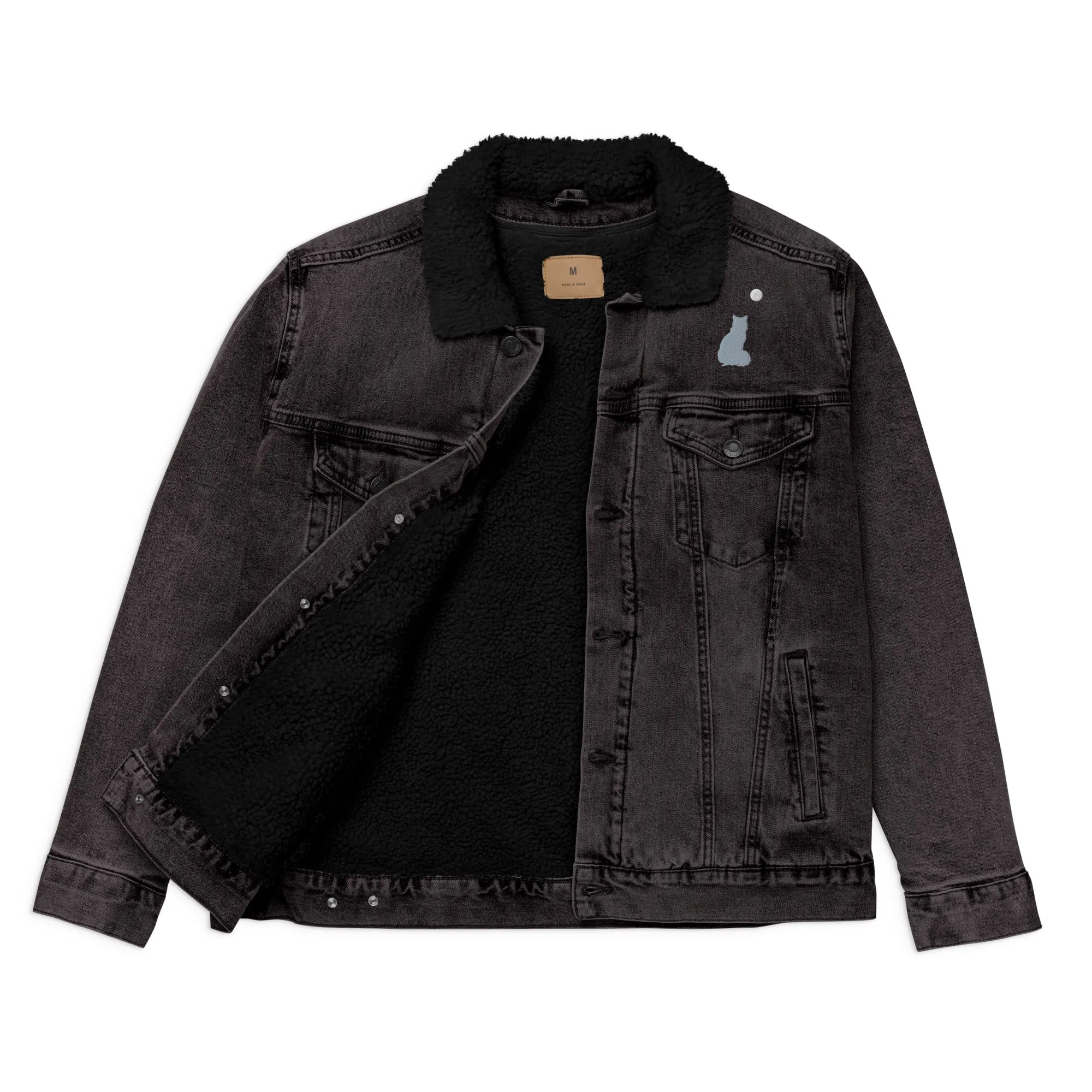 STAR GAZING Unisex Denim Sherpa Jacket