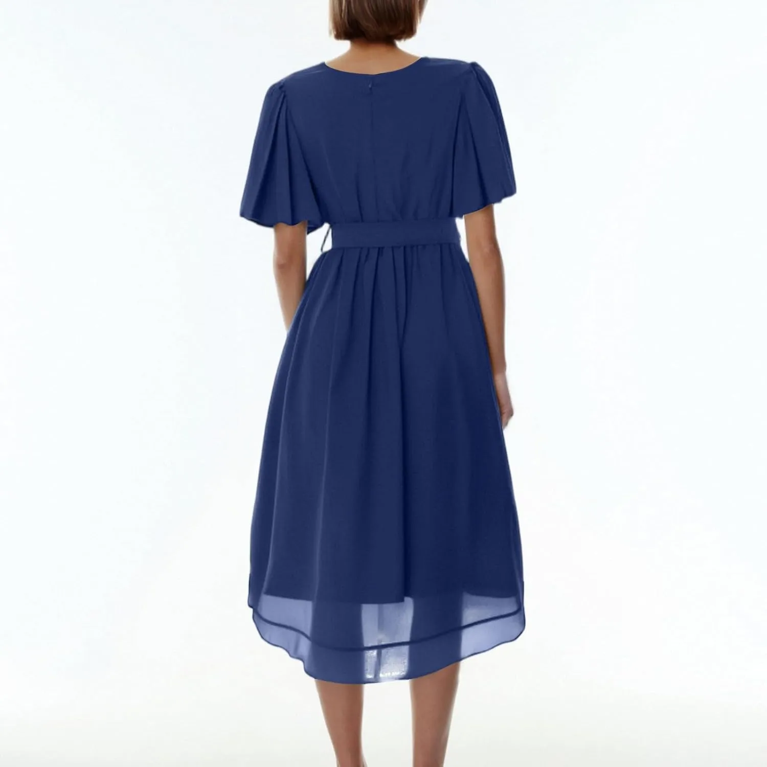 Sundresses for Women,Cocktail Prom Summer Sexy Dress Chiffon Womens Spring Dresses Wrap Flowy Wedding Guest