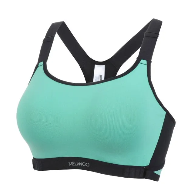 SYROKAN Sports Bra Women's Full Coverage Wire-free Padded Racerback High Impact Sportswear