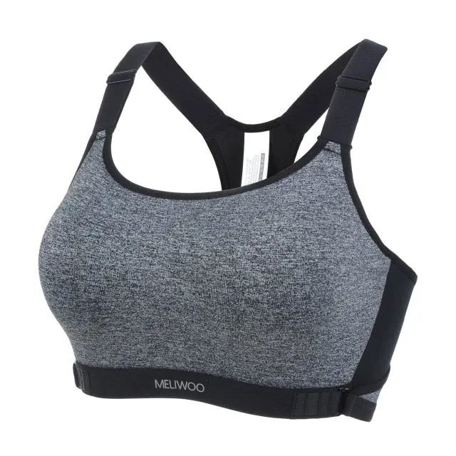 SYROKAN Sports Bra Women's Full Coverage Wire-free Padded Racerback High Impact Sportswear