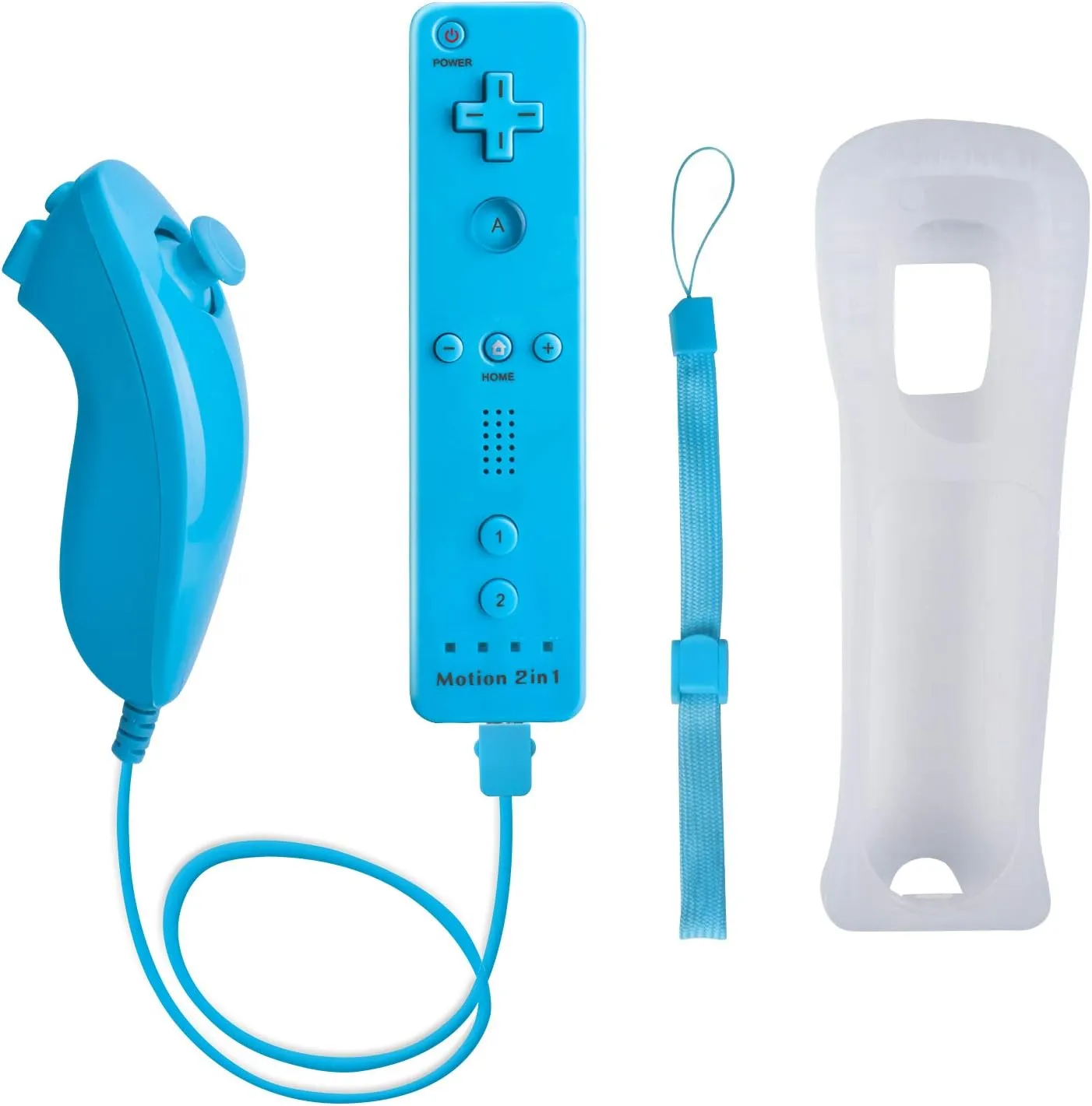 TechKen Motion Plus Wii Controllers 2Packs with Nunchucks, Wii Remote Controllers Compatible for wii and Wii U with Built in Motion Plus