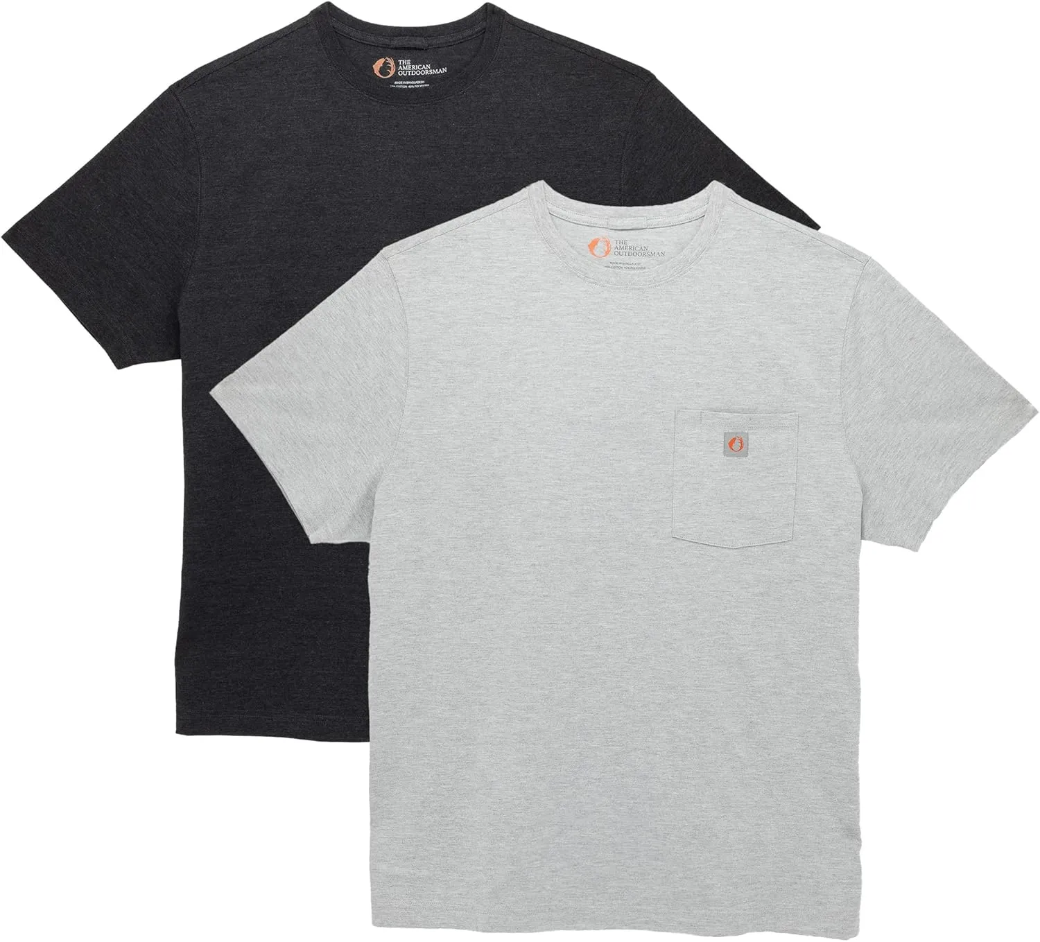 The American Outdoorsman Men's Short Sleeve Rugged Workwear T-Shirt 2-Pack, Perfect for Camping, Hiking, and Outdoors