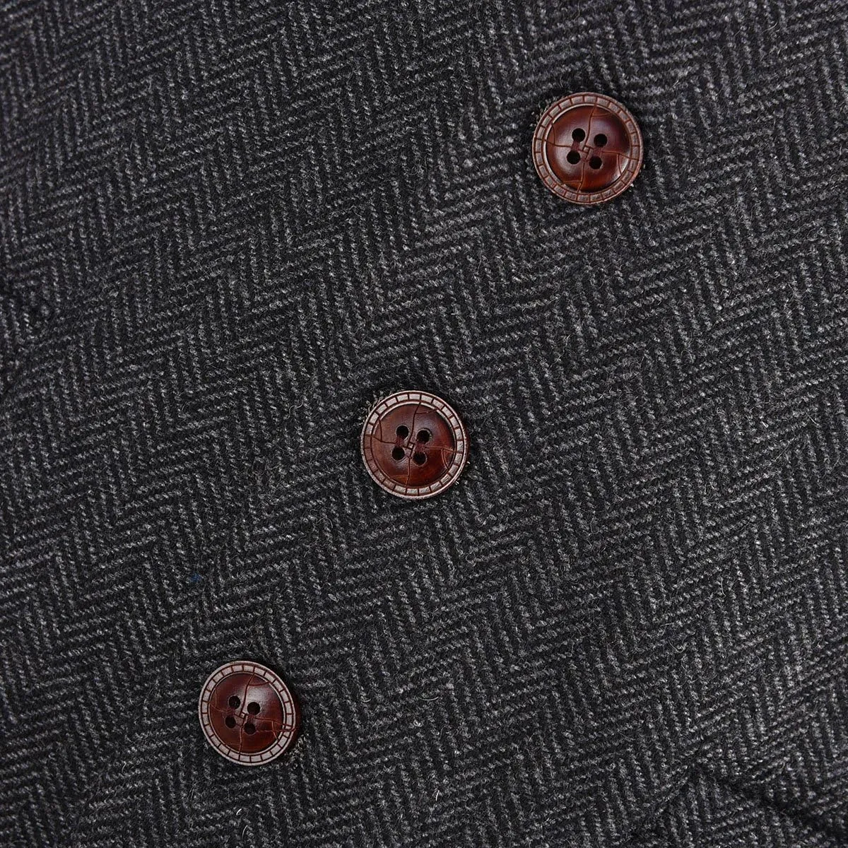 VOBOOM Men's Slim Fit Herringbone Tweed Suits Vest Premium Wool Blend Waistcoat