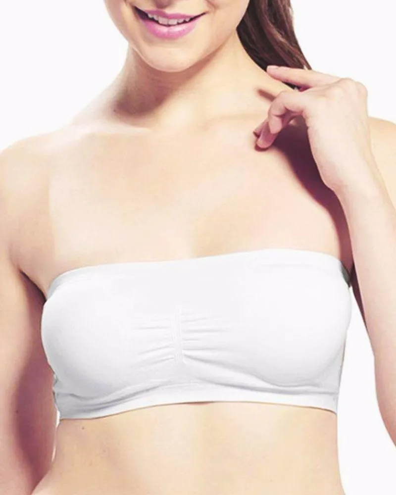 White Sports Bra Strapless Non Padded