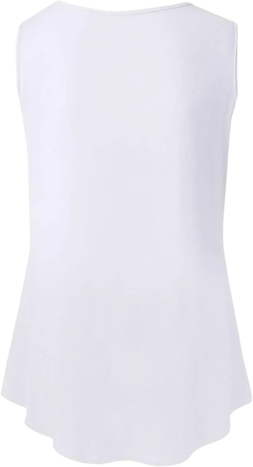 Women's Loose Summer Tank Tops Round Neck Sleeveless Going out Shirts Shirts Flowy Camisole Casual Basic Tee Top