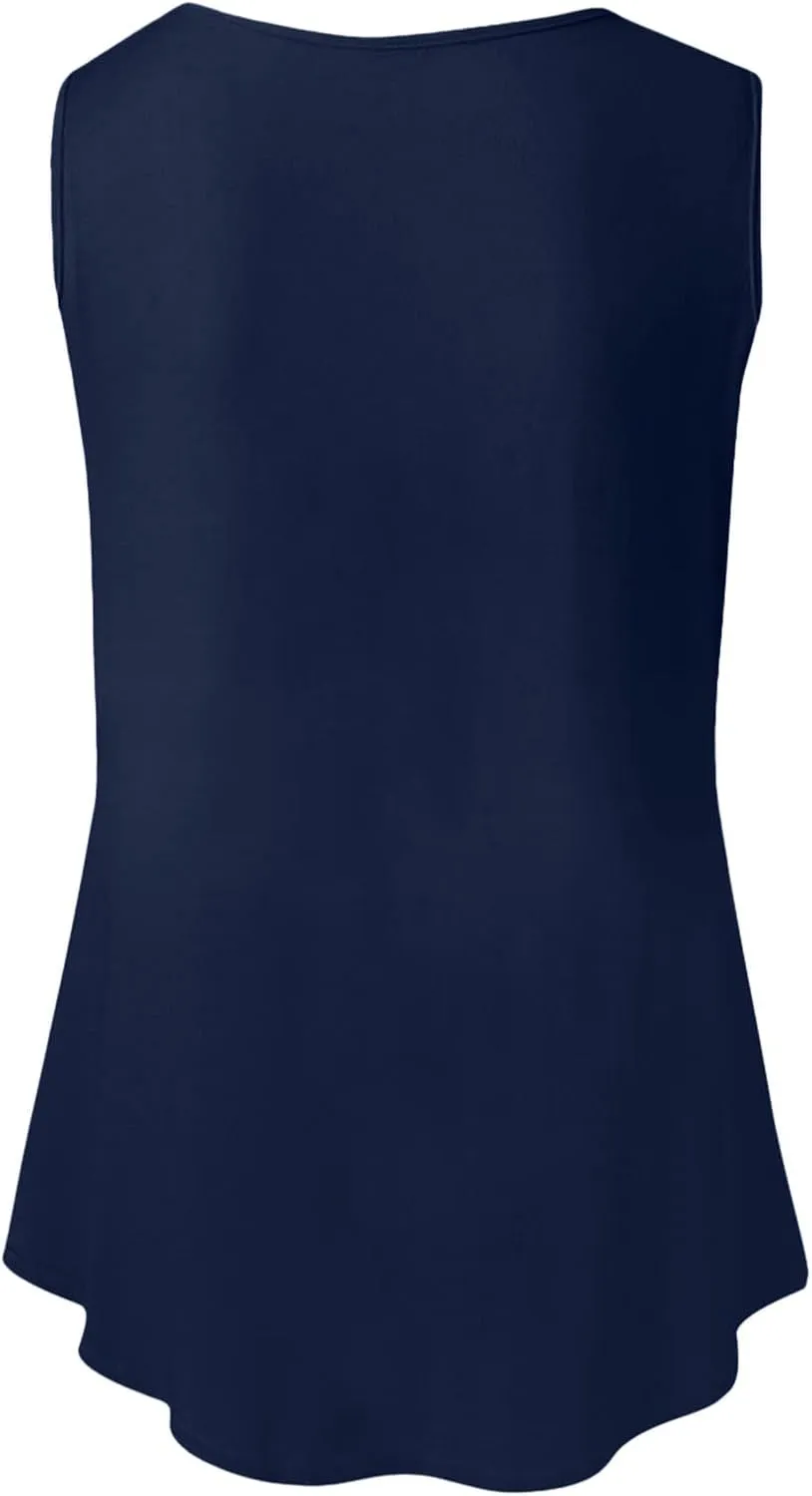 Women's Loose Summer Tank Tops Round Neck Sleeveless Going out Shirts Shirts Flowy Camisole Casual Basic Tee Top