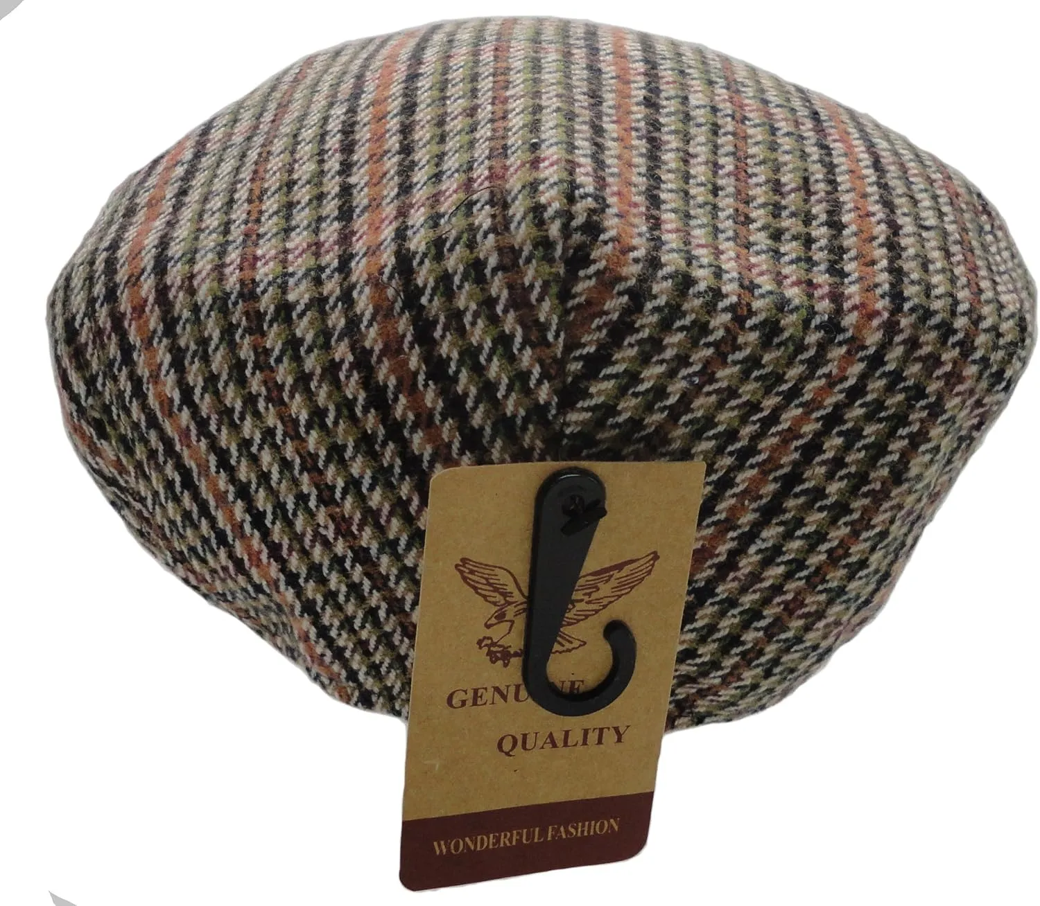 Wonderful Fashion Men's Classic Herringbone Tweed Wool Blend Newsboy Ivy Hat (Large/X-Large, Charcoal)
