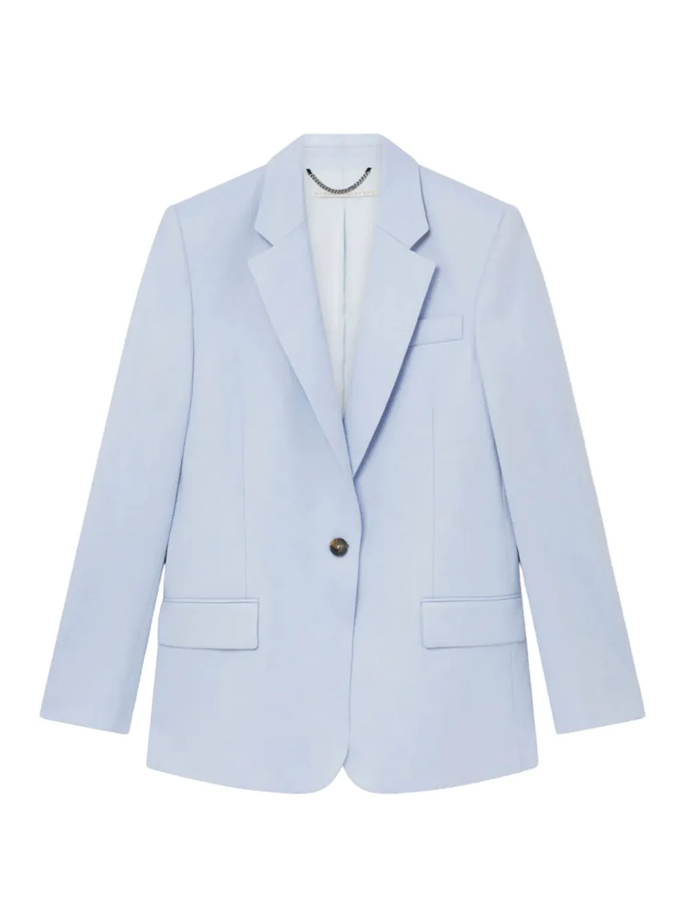 Wool Flannel Slim Fit Boyfriend Blazer (Baby Blue)