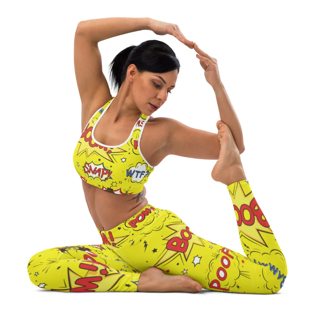 Yellow Snap Sports bra