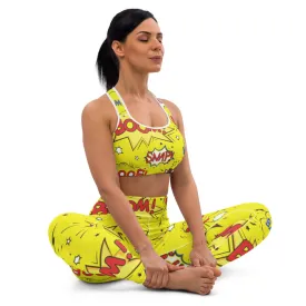 Yellow Snap Sports bra