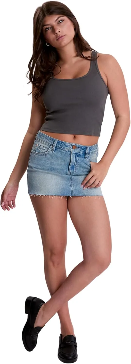 YMI Royalty for Me Women's Micro Mini Skirt with Raw Hem