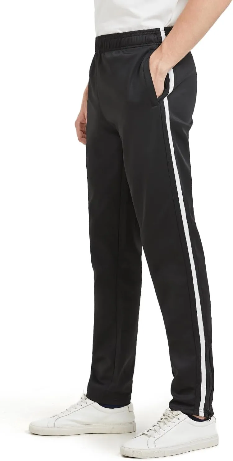 Zylioo Men's Tall Track Pants, Summer Lightweight Athletic Joggers with Zipper Pockets and Cuffs